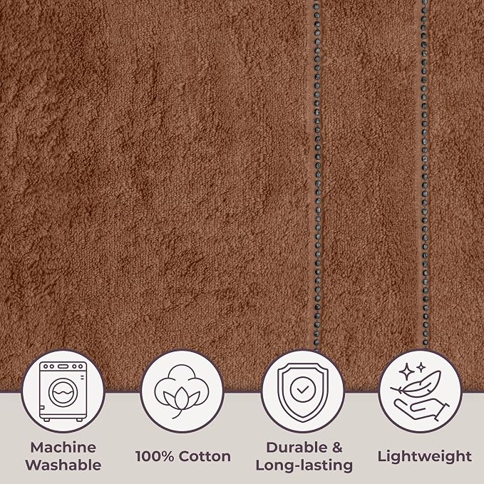 Lavish Home Bathroom Towels Set, Chocolate Brown, Set of 6