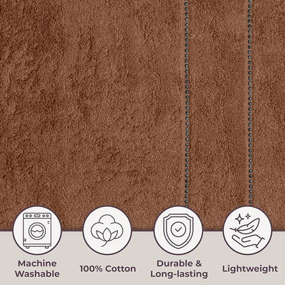 Lavish Home Bathroom Towels Set, Chocolate Brown, Set of 6