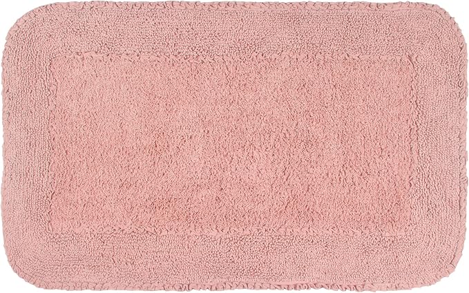Home Weavers Radiant Collection 100% Cotton Bathroom Rugs Set, Machine Washable Rug, Extra Soft and Absorbent Bath Rug, Kitchen Mat, Bath Mat Set, Bath Floor Mat Non Slip, 24"x40" Rectangle, Pink