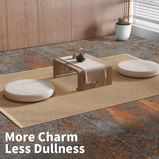 Art3d 30-Pack Peel and Stick Vinyl Floor Tiles, 12 x 12 in, Rust Granite | Anti-Slip, Waterproof, Stain-Resistant, Simple to Clean, Durable, Premium Vinyl, Ideal for Kitchen, Dining Room, Bedrooms