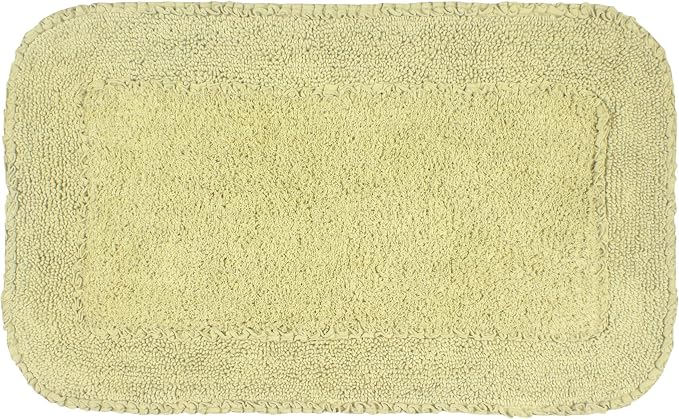 Home Weavers Radiant Collection 100% Cotton Bathroom Rugs Set, Machine Washable Rug, Extra Soft and Absorbent Bath Rug, Kitchen Mat, Bath Mat Set, Bath Floor Mat Non Slip, 21"x34" Rectangle, Green