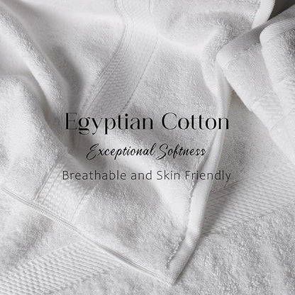 Superior Egyptian Cotton Plush & Absorbent, Bath Towel Set of 2, White | Quick Dry, Soft Luxury Towel Set, Bath Essentials for Bathroom, Guest Bath, Spa, 2 Piece Bath, Madeline Towels