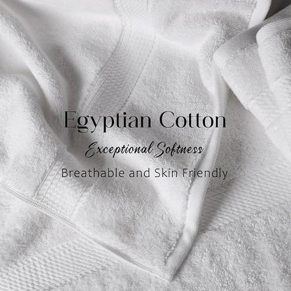 SUPERIOR Egyptian Cotton Ultra Plush & Absorbent, 6 Piece Set, White | Quick Dry, Soft Luxury Towel Set, Bath Essentials, Guest Bath, Spa, 2 Bath, 2 Hand, 2 Face Towels, Madeline Towels