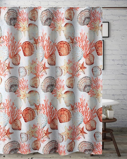 Greenland Home Fashions Fabric Sensations Shower Curtain, Stylish Bathroom Decor, Machine Washable, 72 inches x 72 inches, Beach Days