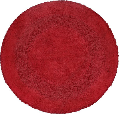 Home Weavers Radiant Collection 100% Cotton Bathroom Rugs Set, Bathroom Décor, Washable Rug, Extra Soft and Absorbent Bath Rug, Kitchen Mat, Bath Mat Set, Bath Floor Mat Non Slip, 30" Round, Red