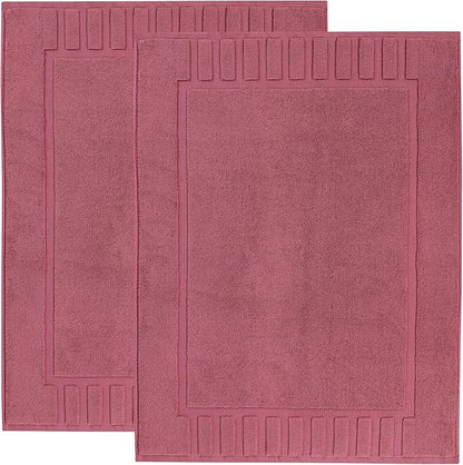 Superior 100% Cotton Bathmat Set, Bath Mats, Bathroom Decor, Shower, Bathtub Essentials, Home Accessories, Washable Rug, No Backing, Heavyweight, Leo Collection, Set of 2, 22" x 35", Rosewood