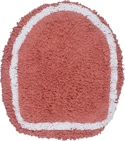 Home Weavers Allure Collection Toilet Lid Seat Cover, Elastic Edges, 100% Cotton Soft Universal Fit for Standard Oblong Round Elongated Bath Room Bowl Lids, Washable, 18"x18" Toilet Lid Cover, Coral