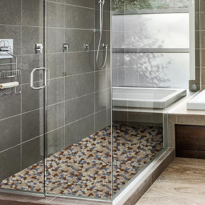 Yosemite Matte Pebble Stone Tiles for Shower Floor Bathroom Mosaic Tile Extremely Non Slip [5 Sheets]