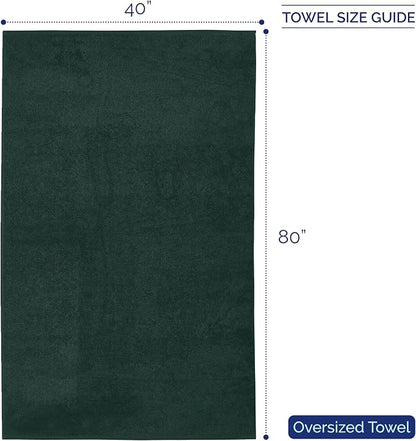 Elegant Comfort Premium Super Soft Highly Absorbent 1 Piece Oversized Bath Sheets - 40" x 80" inch, Luxurious Hotel Spa Quality 100% Turkish Cotton Extra Large Bath Towels for Adults, Hunter Green