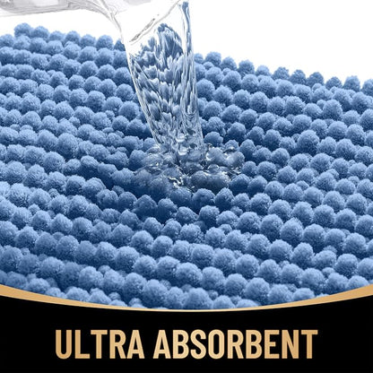 OLANLY Thick Chenille Bathroom Runner Rugs Mats 59x20, Cornflower Blue | Soft Absorbent Bath Rugs, Rubber Backing, Machine Wash Dry, Bath Mats for Bathroom, Tub and Shower, Home Decor Accessories