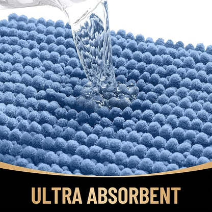 OLANLY Thick Chenille Large Bathroom Rugs Mats 59x35, Cornflower Blue | Soft Absorbent Bath Rugs, Rubber Backing, Machine Wash Dry, Bath Mats for Bathroom, Tub and Shower, Home Decor Accessories