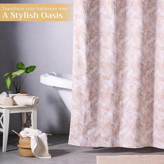 Maison d' Hermine Shower Curtain 100% Cotton One Panel 70"x72" Washable Fabric Shower Curtains for Bathroom, Easy Hanging with 12 Button Holes - Home Hotel Spa Easter Gifts (Bamako)