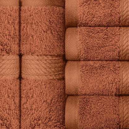 Superior Egyptian Cotton Plush & Absorbent, Face Towel Set of 6, Rust | Quick Dry, Soft Luxury Towel Set, Bath Essentials for Bathroom, Guest Bath, Spa, 2 Piece Face, Madeline Towels