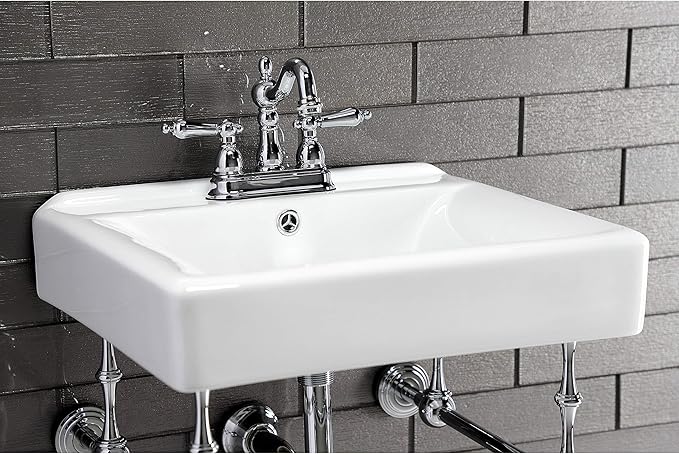 Kingston Brass KB1601AL Heritage 4-Inch Centerset Lavatory Faucet with Metal Lever Handle, Polished Chrome