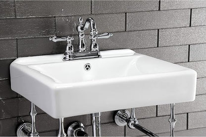 Kingston Brass KB1601AL Heritage 4-Inch Centerset Lavatory Faucet with Metal Lever Handle, Polished Chrome
