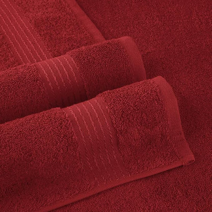 Elegant Comfort Premium Turkish Cotton 6 Pack Washcloths Set - 13 x 13 inch, Luxurious Hotel Spa Quality 100% Turkish Cotton 6PC Washcloth Set - Highly Absorbent - Soft Bathroom Towels, Burgundy