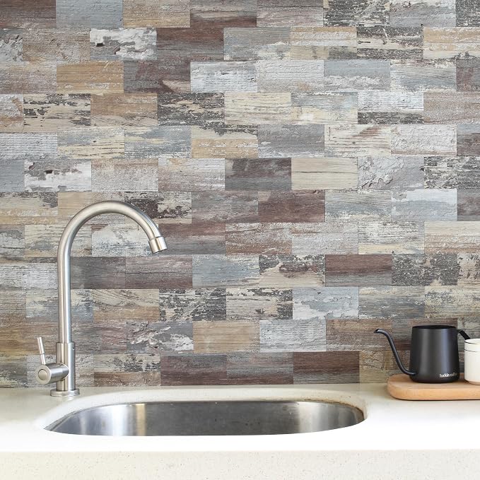 2026 New Upgrade Peel and Stick Backsplash Tile, Peel and Stick 11.34" X 11.57" Wall Tile for Kitchen, Bathroom, Fireplace, Laundry (Nature Light, 20 Packs)