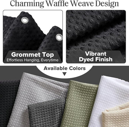 Madison Park Arbor Waffle Extra Long Shower Curtain, 72 x 84, Black Solid | Adds Privacy, Machine Washable, Farmhouse, OEKO-TEX Certified Bathroom Curtain, 3M Scotchgard Moisture Management