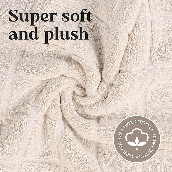 Superior 100% Cotton Bathmat Set, Bath Mats, Bathroom Decor, Shower, Bathtub Essentials, Home Accessories, Small Washable Rug, No Backing, Heavyweight, Nora Collection, Set of 2, 22" x 35", Stone