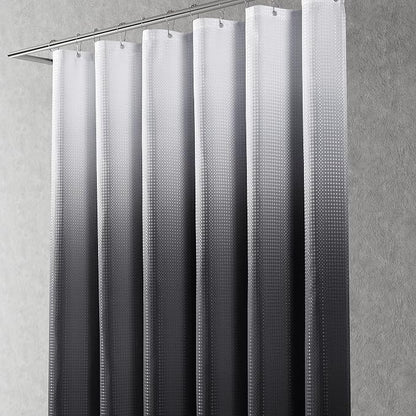 Shower Curtain 72 inches Long 6FT for Bathroom 1 Panel Black | Ombre Waffle, Shower Curtains with Hook, Water Repellent, Boho Farmhouse, Simple Modern Bath Decor, Machine Washable, 48x72