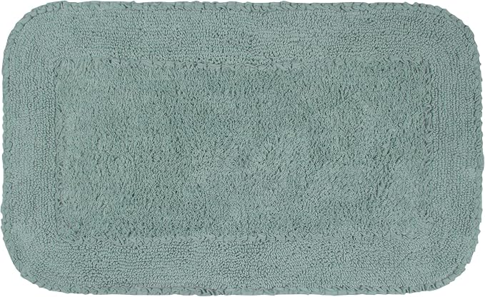 Home Weavers Radiant Collection 100% Cotton Bathroom Rugs Set, Machine Washable Rug, Extra Soft and Absorbent Bath Rug, Kitchen Mat, Bath Mat Set, Bath Floor Mat Non Slip, 21"x34" Rectangle, Blue