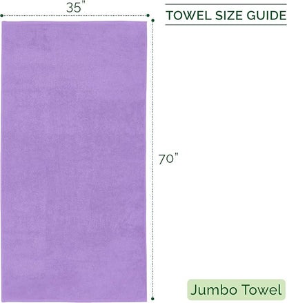 Elegant Comfort 100% Turkish Cotton Corduroy Ribbed Luxury Jumbo Bath Towel Ultra Soft - 35 x 70 Inch - Luxury Spa Premium Hotel Quality Highly Absorbent and Quick Dry Large Bath Towel, Lilac