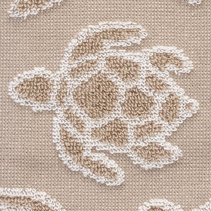 SKL Home Turtle Sculpted Hand Towel Set-2pc, 100% Cotton Jacquard, Taupe | Plush, absorbent & textured. For use in the bathroom, kitchen, or bar. Great for Airbnb, beach homes & coastal décor.