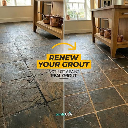 Premixed Tile Grout Repair - Warm Beige 2-Pack (17.6oz/500g) | Acrylic sanded formula, for bathroom shower kitchen tile, water-resistant, 24-hour cure, 58 sq ft, value 2-pack