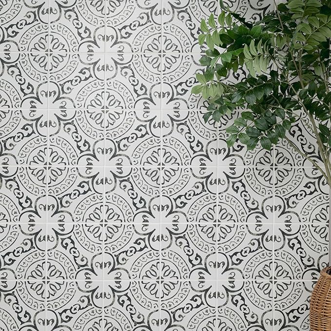 MSI La Paloma Encaustic 8 in. x 8 in. Glazed Porcelain Wall and Floor Tile for Bathroom, Kitchen Backsplash, and Countertop