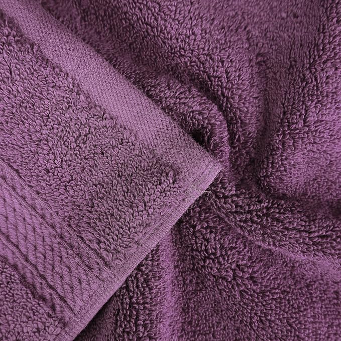 SUPERIOR Egyptian Cotton Pile Heavyweight Bath Sheet, 2 Piece Set, Plum | Highly Absorbent, Ultra Soft Luxury 800 GSM Towel Set for Bathroom, Shower, Hotel Essentials Oversize Plush Madeline Towels