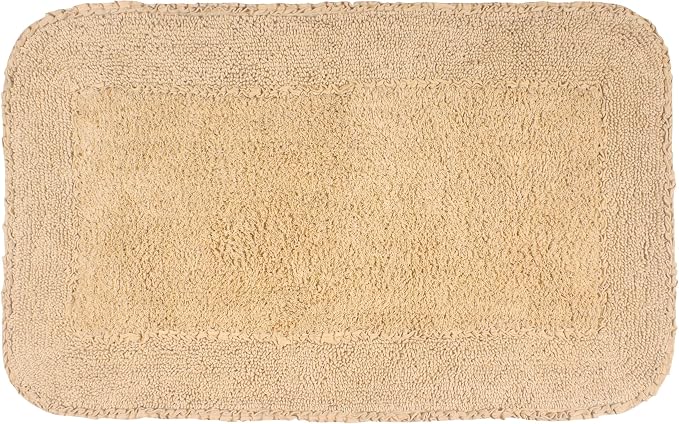 Home Weavers Radiant Collection 100% Cotton Bathroom Rugs Set, Machine Washable Rug, Extra Soft and Absorbent Bath Rug, Kitchen Mat, Bath Mat Set, Bath Floor Mat Non Slip, 24"x40" Rectangle, Linen