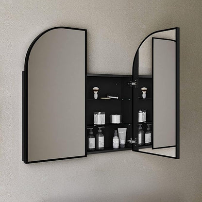 Swiss Madison Porte 32 x 31 Arched Recessed/Wall Mount Medicine Cabinet with Mirror in Black