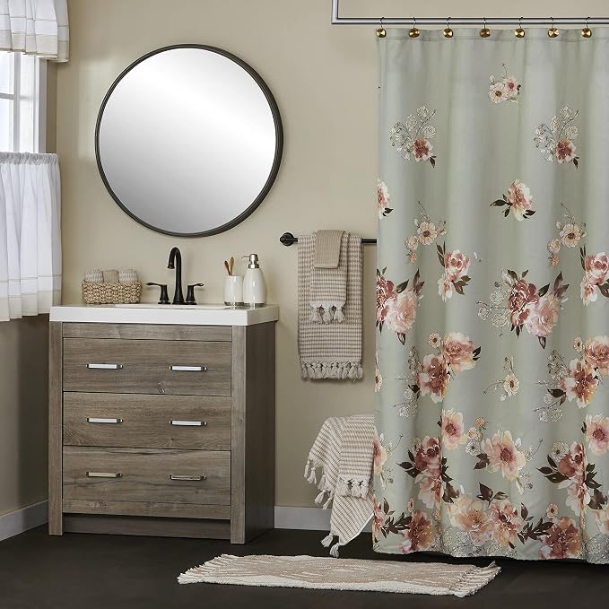 SKL Home Longborough Washcloth Set-4pc, 100% Turkish Cotton, Tan | 520 GSM weight. Soft & absorbent jacquard. Spa-level quality.