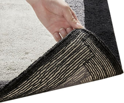 Madison Park Amherst Tufted Bath Rug Cotton Non-Slip, 27 x 45, Black | Quick Dry, Ultra Soft, Pile, Machine Washable, Absorbent, OEKO-TEX Certified