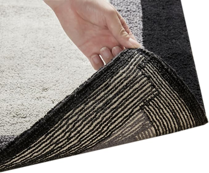 Madison Park Amherst Tufted Bath Rug Cotton Non-Slip, 20 x 30, Black | Quick Dry, Ultra Soft, Pile, Machine Washable, Absorbent, OEKO-TEX Certified