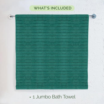 Elegant Comfort 100% Turkish Cotton Corduroy Ribbed Luxury Jumbo Bath Towel Ultra Soft - 35 x 70 Inch - Luxury Spa Premium Hotel Quality Highly Absorbent and Quick Dry Large Bath Towel, Turquoise