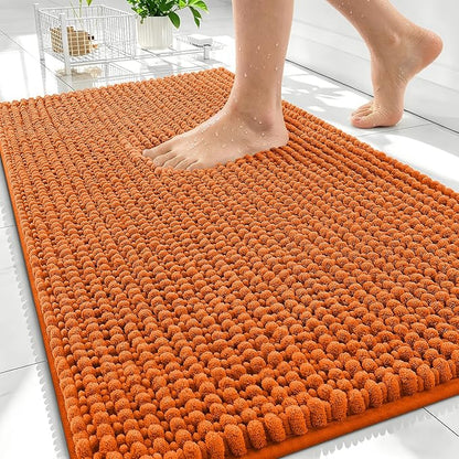 OLANLY Thick Chenille Bathroom Rugs 30x20, Soft Absorbent Bath Mat, Clay | Bath Rugs, Rubber Backing, Machine Wash Dry, Bath Mats for Bathroom Floor, Tub and Shower, Home Decor Accessories