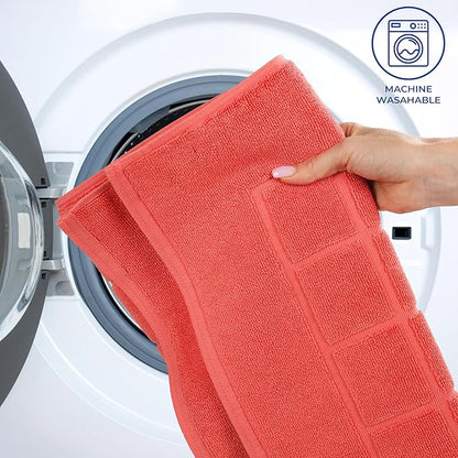 Superior 100% Cotton Bathmat Set, Bath Mats, Bathroom Decor, Shower, Bathtub Essentials, Home Accessories, Small Washable Rug, No Backing, Heavyweight, Nora Collection, Set of 2, 22" x 35", Coral