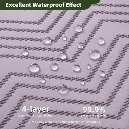 Siiluminisoy Extra Long Boho Shower Curtain Purple Woven Fabric 78 in Shower Curtain, Tufted Chevron Striped, 72 x 78, Modern Chic Textured Minimalist Cute Shower Curtain for Bathroom
