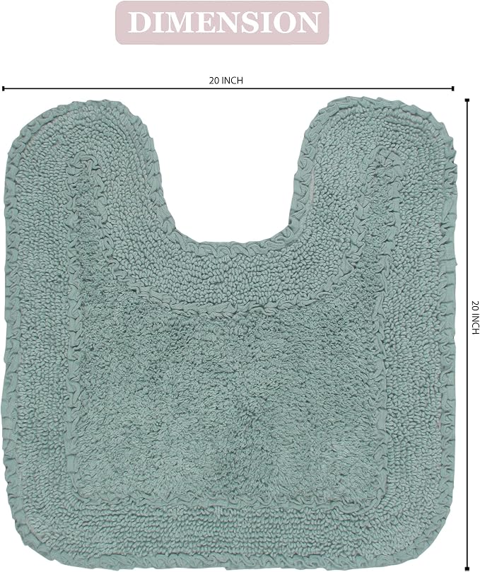 Home Weavers Radiant Collection 100% Cotton Bathroom Rugs Set, Washable Rug, Soft Cotton Extra Soft and Absorbent Bath Rug, Kitchen Mat, Bath Mat Set, Bath Floor Mat Non Slip, 20"x20" Contour, Blue