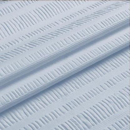Aiyufeng Glacier Blue Shower Curtain for Bathroom, Embossed Textured Fabric Shower Curtain for Bathroom - Soft Cloth & Hotel Spa, Machine Washable, 72X84,Glacier Blue