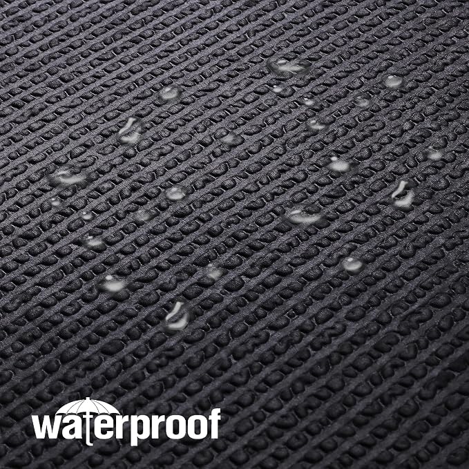 Berry Black Fabric Shower Curtain - 3D Embossed Hotel Thick Quality Soft Cloth Bath Curtain, Waffle Water Repellent Textured & Machine Washable Material - Standard Size 72x72, Black