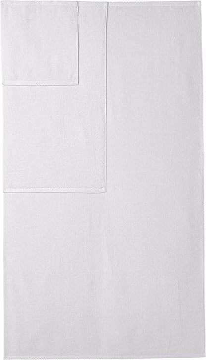 Amazon Basics 100% Cotton Soft Quick-Dry 8-Piece Towel Set, Bath Towels, Hand Towels, Washcloths, White, Compact & Lightweight