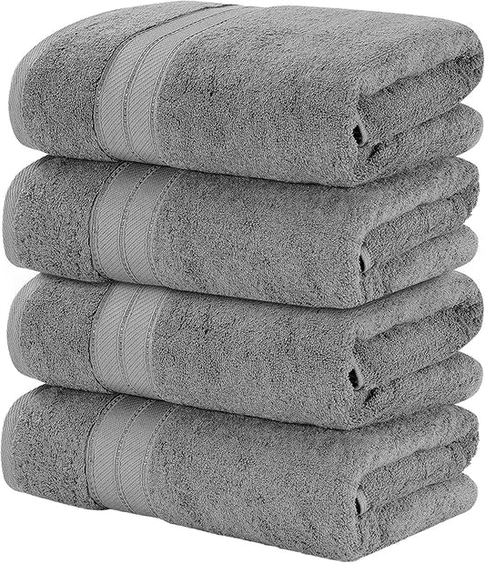 Modern Threads 4-Pack SpunLoft Bath Sheet, 35x66, Charcoal