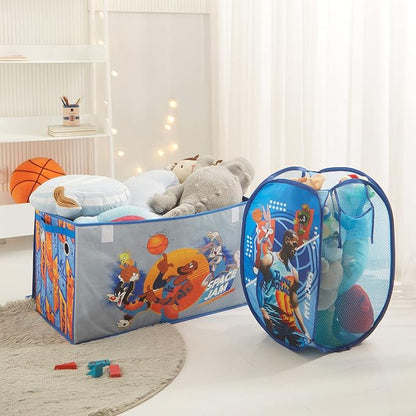 SPACE JAM: A New Legacy Pop Up Laundry Storage Hamper with Handles, 21"H x 13"L x 13"W