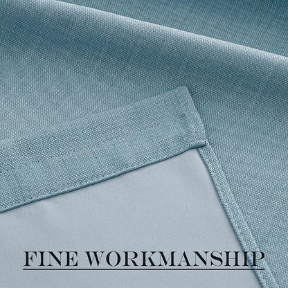 NICETOWN Blackout Door Curtain Solid French Door Cover, Farmhouse Room Darkening Thermal Insulated Faxu Linen Window Curtain Drape for Windows, 1 Panel, W25 x L72 inch, Mist Blue