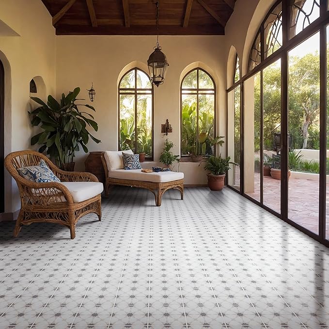 MSI Zoudia Encaustic 8 in. x 8 in. Matte Porcelain Wall & Floor Tile – Bathroom, Kitchen Backsplash, or Countertop