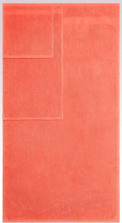 American Veteran Towel, 6 Piece Towel Set for Bathroom, 100% Cotton Turkish Bathroom Towels, 2 Bath Towels 2 Hand Towels 2 Washcloths, Coral