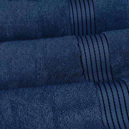 Elegant Comfort Premium Turkish Cotton 6 Pack Washcloths Set - 13 x 13 inch, Luxurious Hotel Spa Quality 100% Turkish Cotton 6PC Washcloth Set - Highly Absorbent - Soft Bathroom Towels, Navy Blue