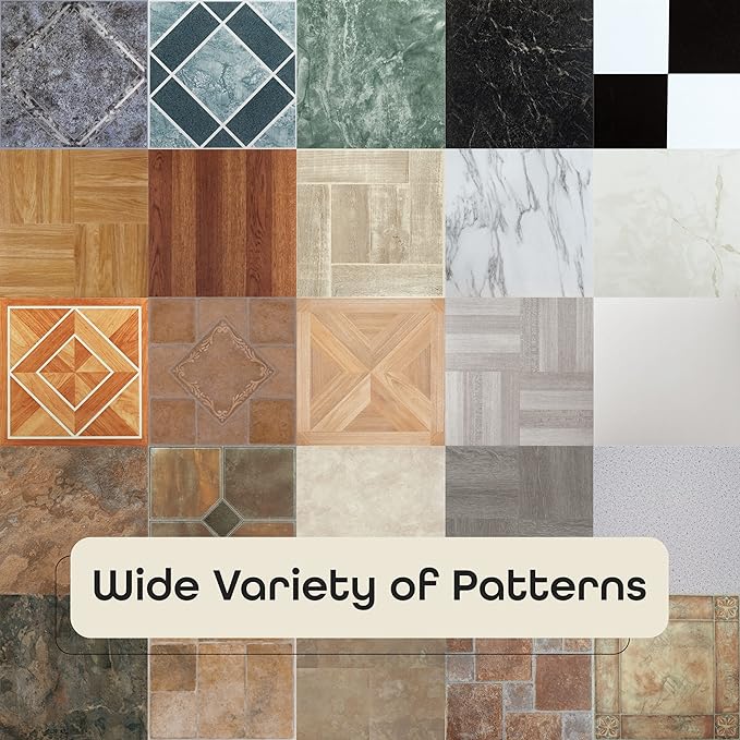 Nexus Peel & Stick Vinyl Floor Tiles, 20-Pack, 12 x 12 in, White | Decorative Tile Format: Dimensional Tile Texture Adds Coordinated Finish Detail.